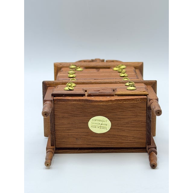 American Vintage Shackman 1:12 Miniature Wooden Highboy Chest, Korea For Sale - Image 3 of 6