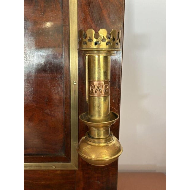 Brown Railway Station First Class Waiting Room Panel in Mahogany For Sale - Image 8 of 12