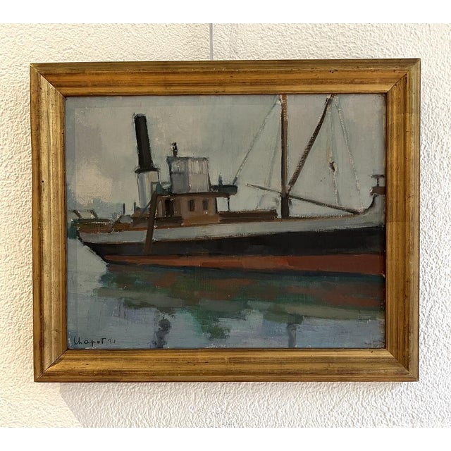 Georges Henri Chapot, Navire sur les flots, 1921, Oil on Canvas, Framed For Sale - Image 11 of 11
