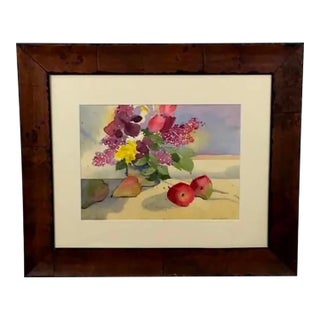Fruit and Flowers Watercolor by Amy Parker For Sale