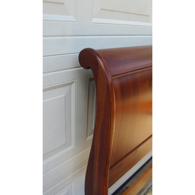 1980s Ethan Allen Cherry California King Bed Sleigh Designer For Sale - Image 6 of 6