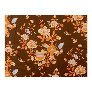 Vintage Chetley Originals Chinoiserie Polished Cotton Sateen- 3.25 Yards For Sale