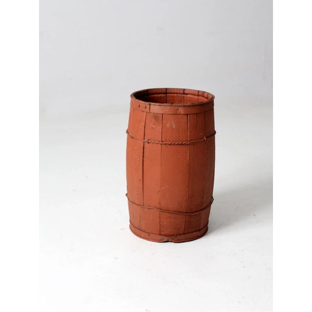 Farmhouse Antique Red Barrel For Sale - Image 3 of 13