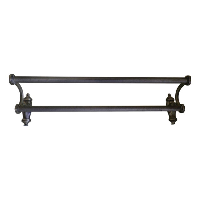 Vintage Double Wall-Mounted Towel Rack, 1970 For Sale