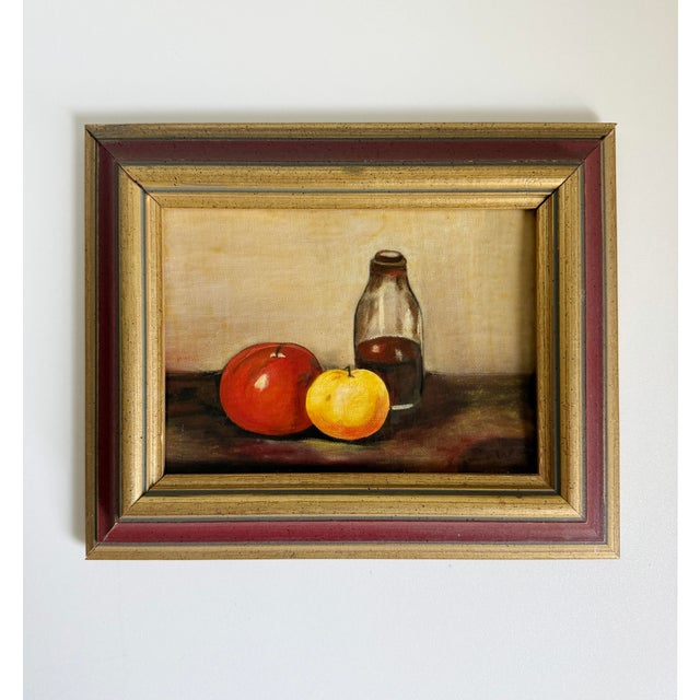 Rustic European Vintage Fruit Still Life Oil Paintings, a Pair, Mid 20th Century For Sale - Image 3 of 12