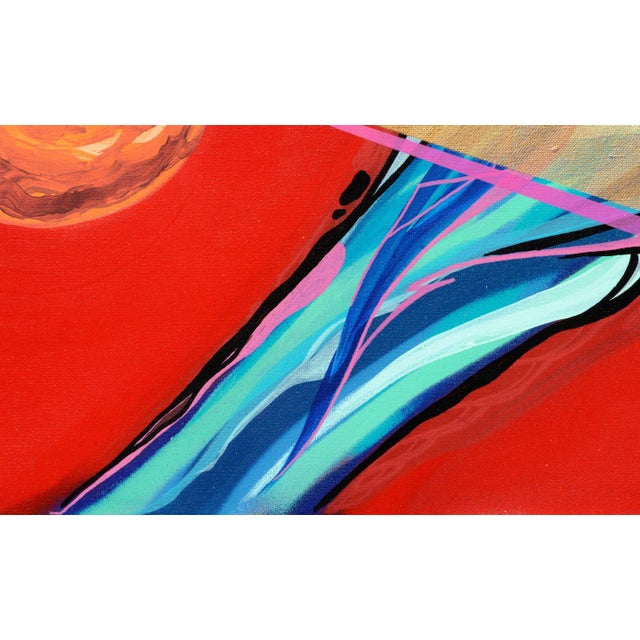 Textile Tyler Filkins Mixed Media Abstract Expressionist Mars Golden Celestial Spirit Visionary Art 2017 For Sale - Image 7 of 11