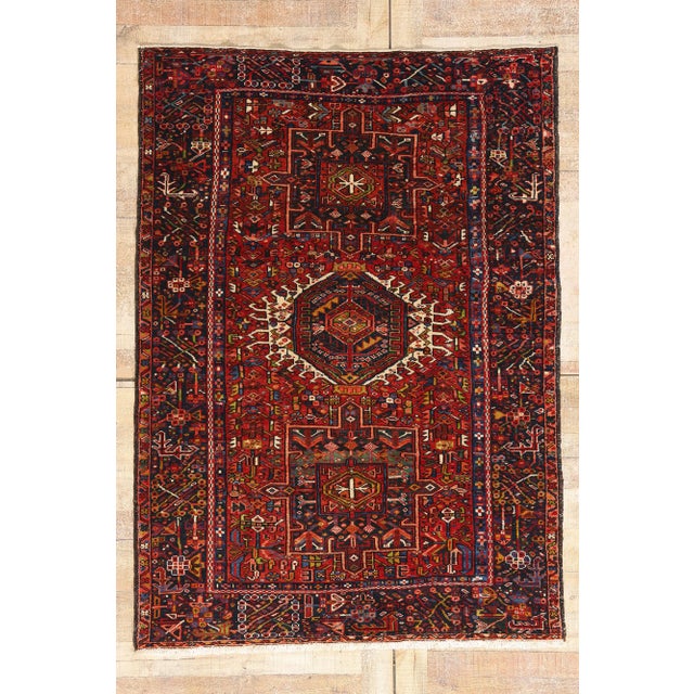Vintage Persian Karaja Heriz Rug, 04'07 X 06'04 For Sale - Image 10 of 10