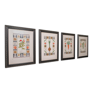 Set of 4 Vintage Embroidery Panels, English, Hand Finished, Limited Edition, Art