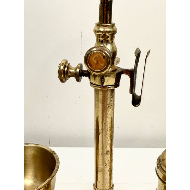 Metal Antique Brass Shaving Mirror For Sale - Image 7 of 13