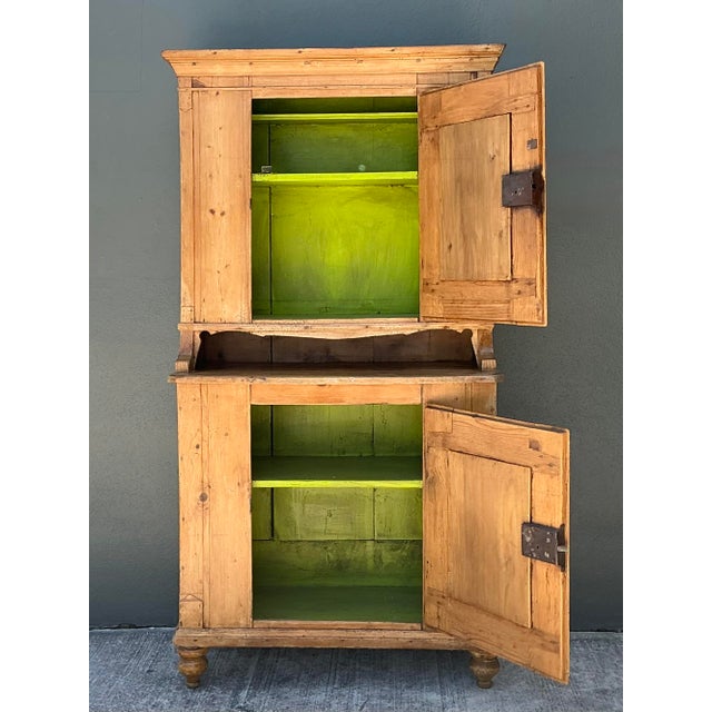 Farmhouse Vintage Primitive Knotty Pine Stacked Pantry For Sale - Image 3 of 12