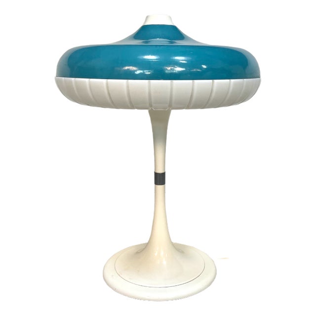 Large Metal and Plastic Siform Table Lamp from Siemens, 1960s For Sale