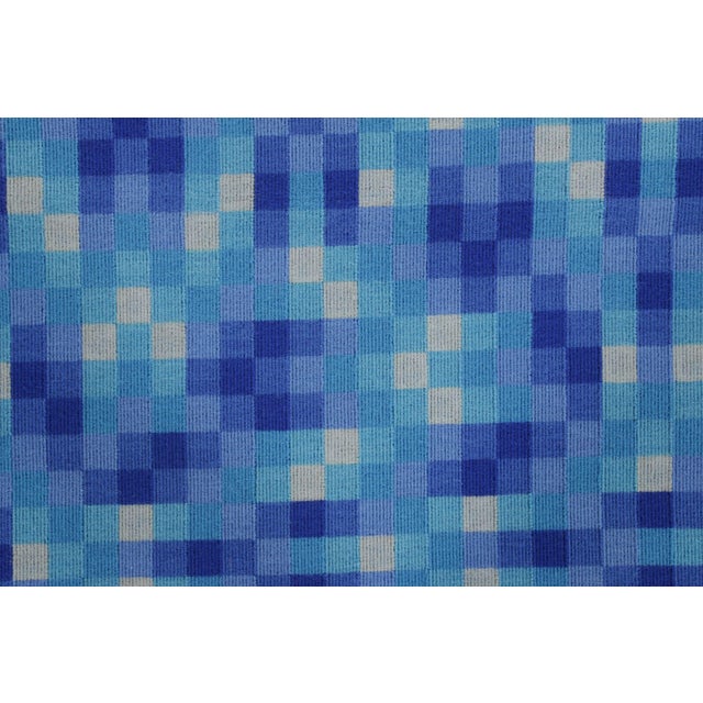 Traditional Vintage Square j.c Bissery Signed Modernist Tapestry in Blue Tones - Rug & Kilim For Sale - Image 3 of 7