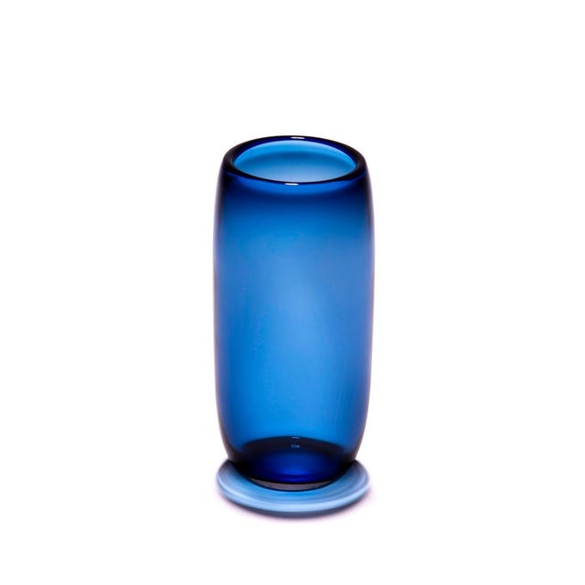 Harvest Graal Blue and Black Glass Vase by Tiina Sarapu For Sale - Image 12 of 16