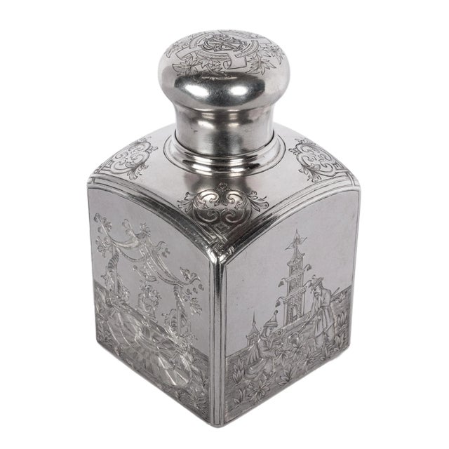 Silver Antique Russian Imperial Silver Chinoiserie Tea Caddy Gustav Klingert Moscow For Sale - Image 8 of 12