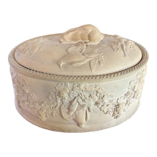 Mid 20th Century Signed Wedgewood Cane Ware Game Pie Tureen or Serving Dish With Cover and Insert For Sale