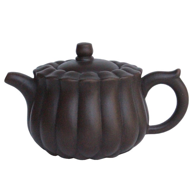 Chinese Handmade Yixing Zisha Clay Teapot With Artistic Accent Chairish
