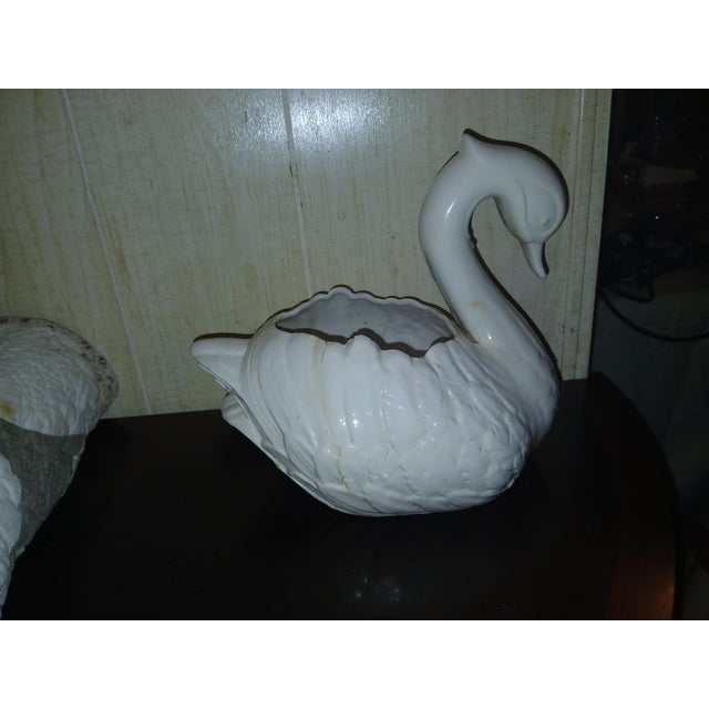 Vintage Ceramic Swan Planter For Sale - Image 4 of 12
