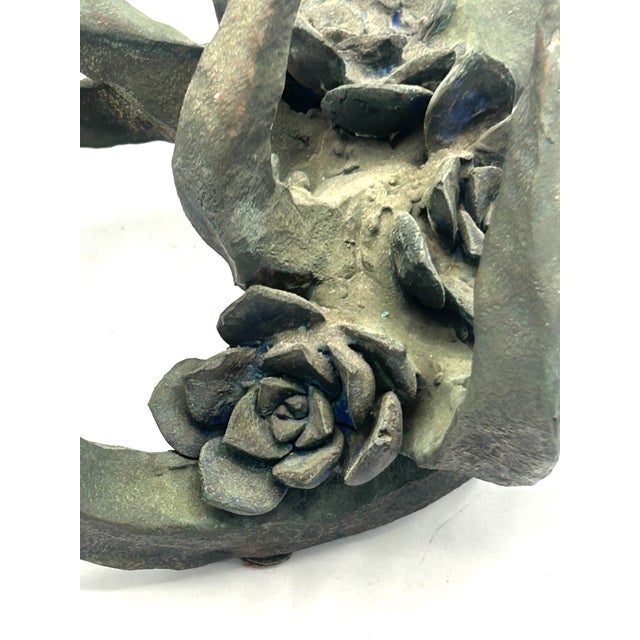 Vintage Bronze Sculpture of Blooming Succulent For Sale - Image 11 of 18