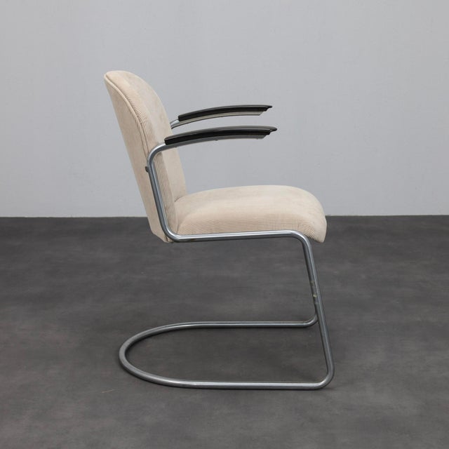 Gispen Tubular Steel Model 413 Armchairs by W.H. Gispen, Netherlands, 1950s, Set of 3 For Sale - Image 4 of 10