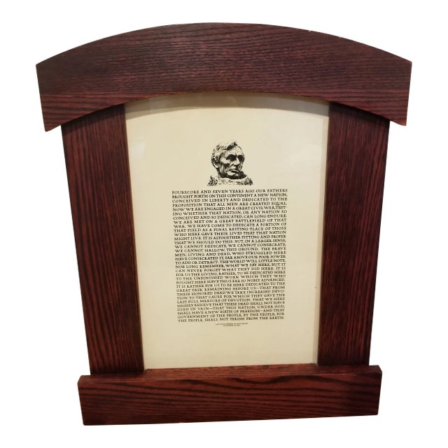 Oak Arts and Crafts Style Framed Lincoln Speech For Sale