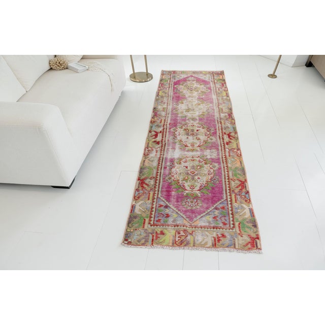 Turkish Vintage Wool Turkish Handmade Runner For Sale - Image 3 of 10