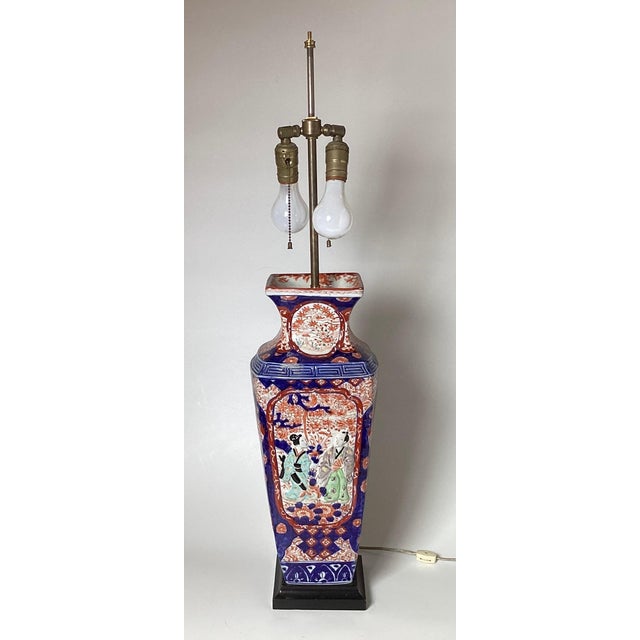 Japanese A Antique Japanese Imari Porcelain Lamp For Sale - Image 3 of 9