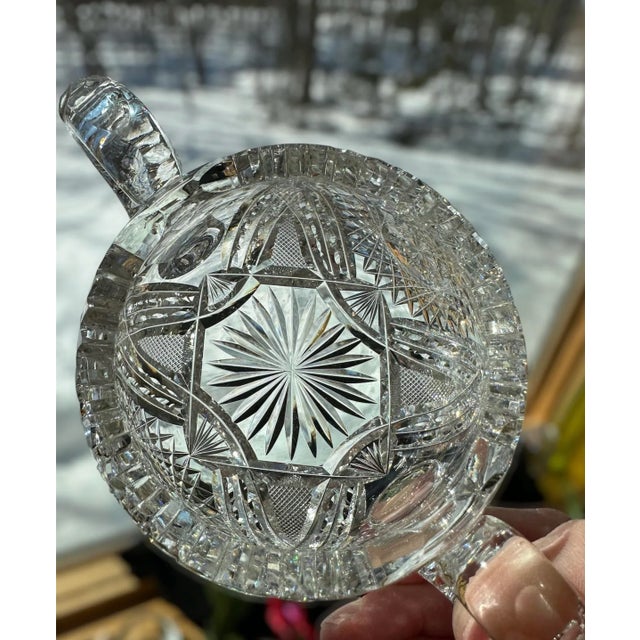 Antique Late 19th Century American Brilliant Period Crystal Hand Cut Sugar and Creamer Set- 2 Pieces For Sale - Image 6 of 10