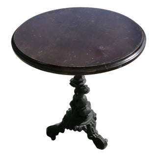 Cast Iron and Oak Pub Table, 1950s For Sale