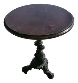 Cast Iron and Oak Pub Table, 1950s