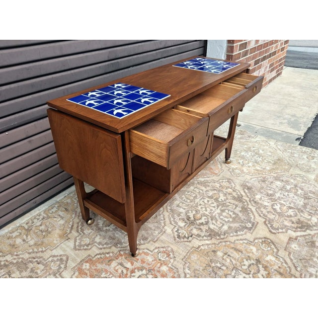 Mid Century Modern Broyhill Brasilia Bar Cart Server. For Sale - Image 14 of 18