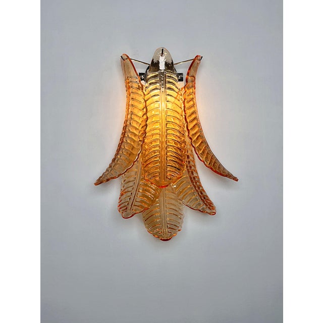 Vintage Murano Amber Felci Glass Wall Sconces, 1990s, Set of 2 For Sale - Image 11 of 18
