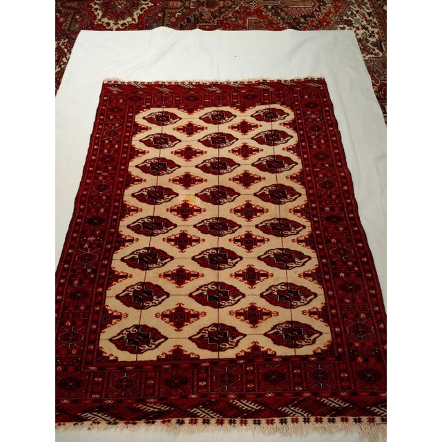 Vintage Turkmen Rug- 4' 3" X 5' 7" For Sale - Image 9 of 10