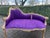 Late 20th C French Louis XVI Gold Beech Purple Velvet Settee For Sale - Image 4 of 12