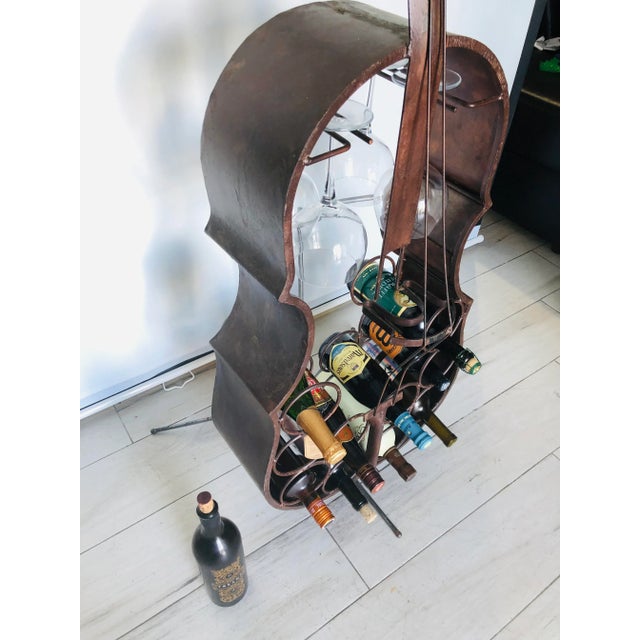 Art Deco Art Deco Cello Custom Wrought Iron Bar For Sale - Image 3 of 11