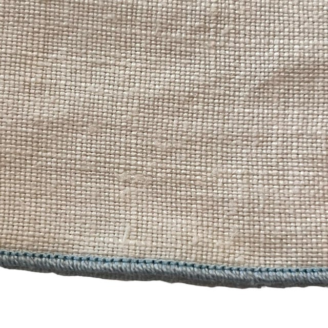 Linen Set of 4 Vintage Dinner Placemats Embroidered Blue Floral Linen Farmhouse French Country Traditional Spring Easter For Sale - Image 8 of 17