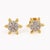 14k Yellow Gold Studs Natural Pave Diamond Earrings, A Pair For Sale - Image 4 of 12
