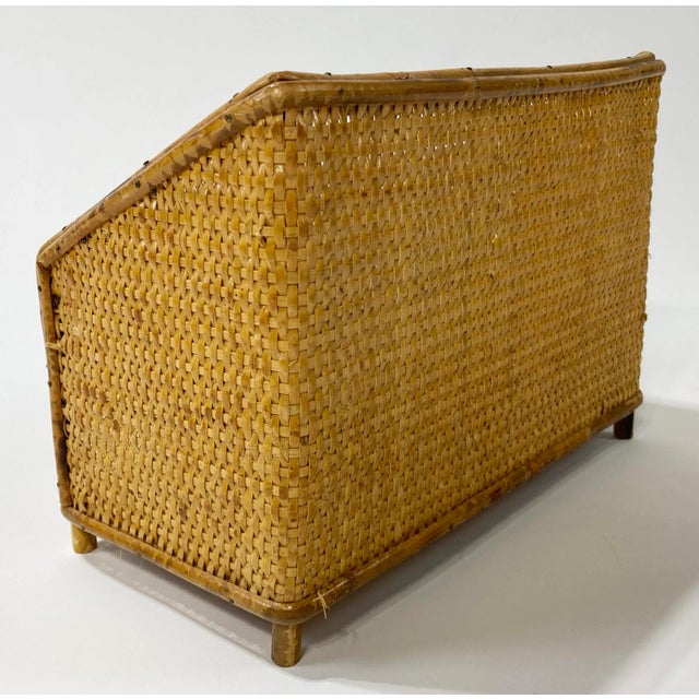 Late 20th Century Scorched Bamboo and Cane Desk Organizer For Sale - Image 5 of 5