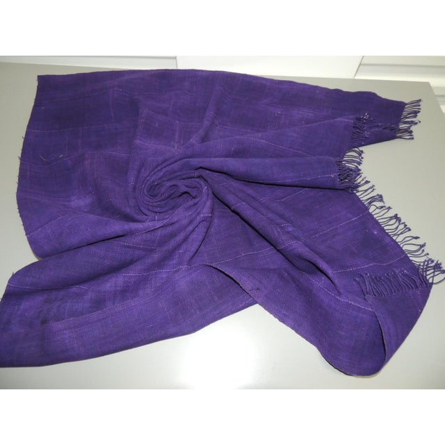 Deep Purple African Mud Cloth Textile Fragment For Sale - Image 4 of 5