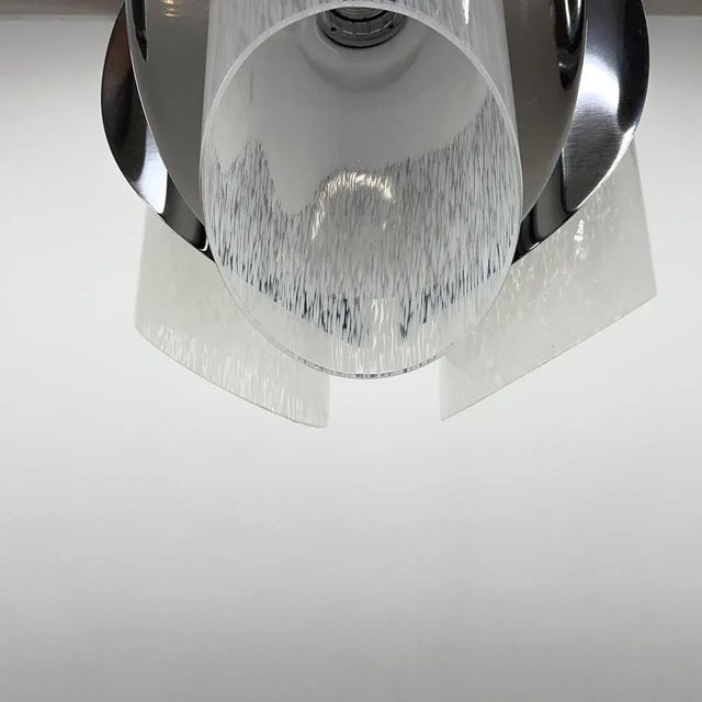 Mid-Century Chrome & Murano Glass Chandelier, Italy, 1970s For Sale - Image 6 of 11