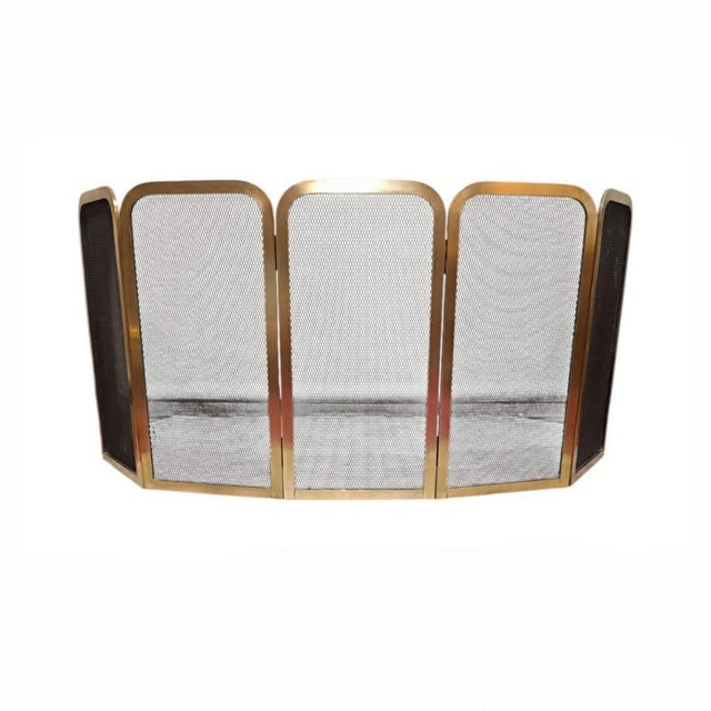 1950s Folding Brass Fireplace Screen, 1950s-1960s For Sale - Image 5 of 13