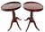 1960s Vintage Mersman Accent Oval Side Tables, Lyre Harp Base, Mahogany Set of Two For Sale - Image 5 of 18