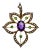 Antique 9k Art Nouveau Demantoid Garnet Amethyst Seed Pearl Pendant Ca. 1905 For Sale