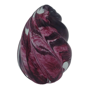 1993 Handblown Plum Swirl Art Glass Paperweight by Obg