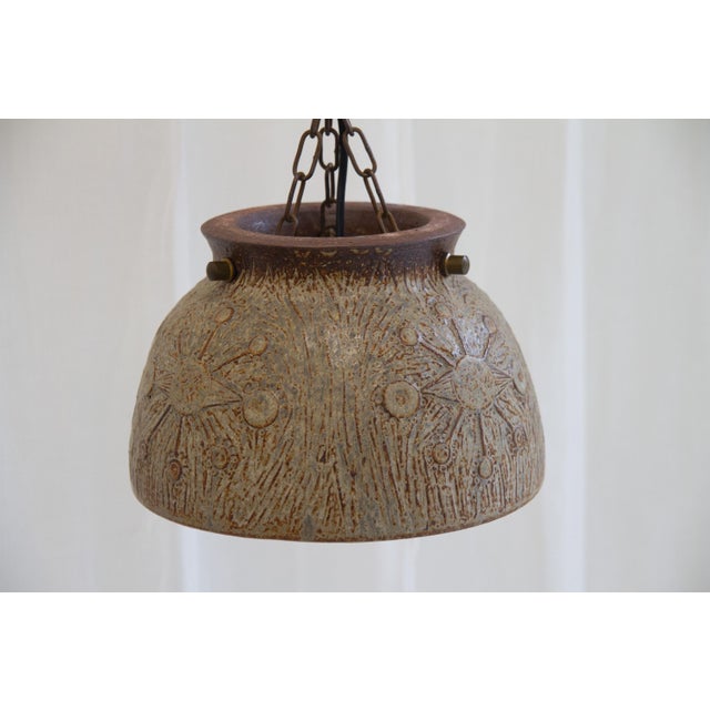Danish Modern Stoneware and Chain Pendant Light, 1970s For Sale - Image 11 of 18