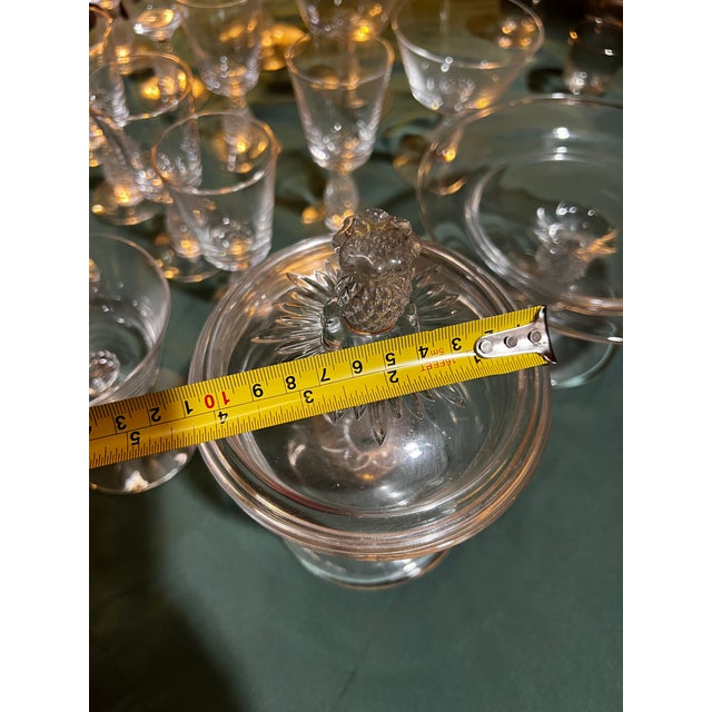 1970s Collection of Glasses and Serving Pieces With Pineapple Stems - 18 pcs For Sale - Image 11 of 12
