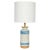 Aldo Londi attributed Rosenthal Netter off white and blue banded glazed ceramic table lamp. Handcrafted, textured, glazed...