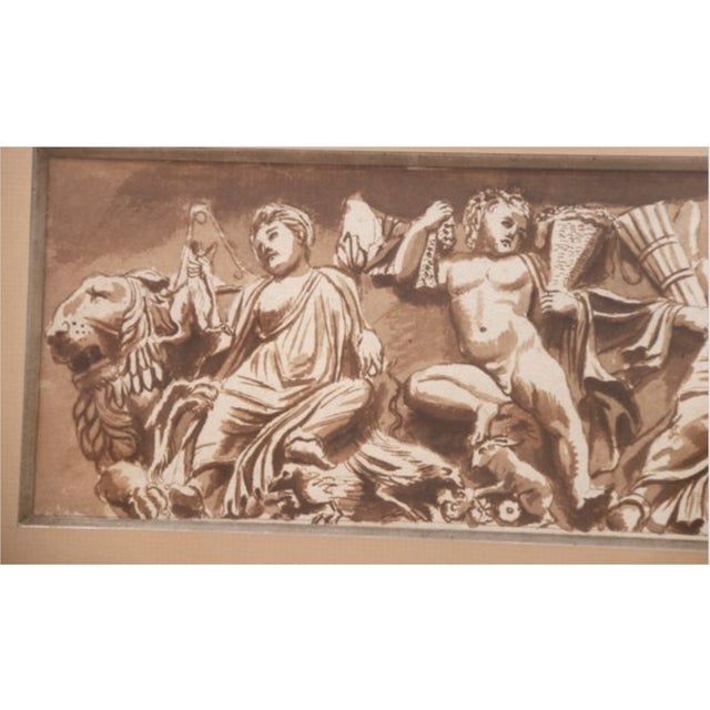 Antique Style Pen & Ink Drawing of Four Putti – Classical European Frieze Study, Framed For Sale - Image 4 of 6