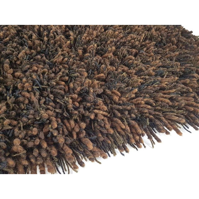 Brown Large German Rug in Brown Wool, 1970s For Sale - Image 8 of 11