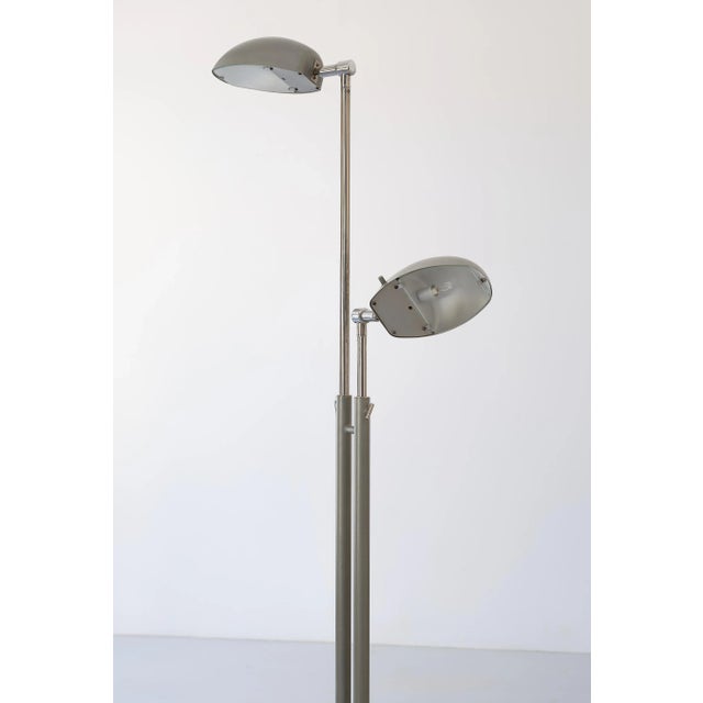 Italian Industrial Doctor's Floor Lamp in Metal and Glass, 1970s For Sale - Image 4 of 9