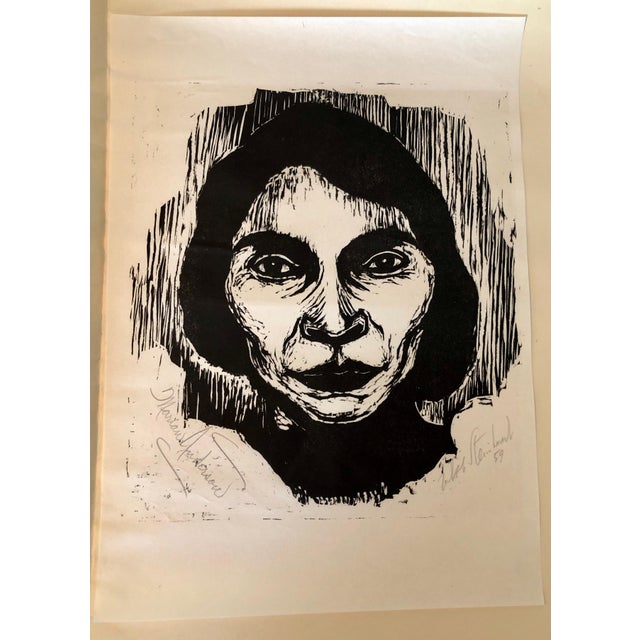 Jacob Steinhardt, Steinhardt Woodcut Marian Anderson Signed African American, Israeli Bezalel Art, 1959 For Sale In Miami - Image 6 of 8